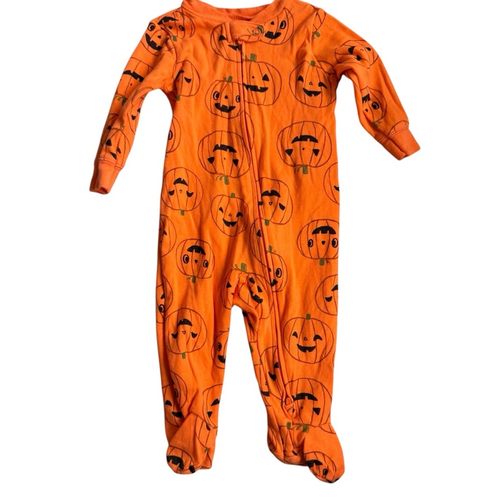 Carter's Orange Pumpkin Print Footie